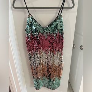 Sequin mini dress. Only worn once! Perfect for New Year’s Eve!